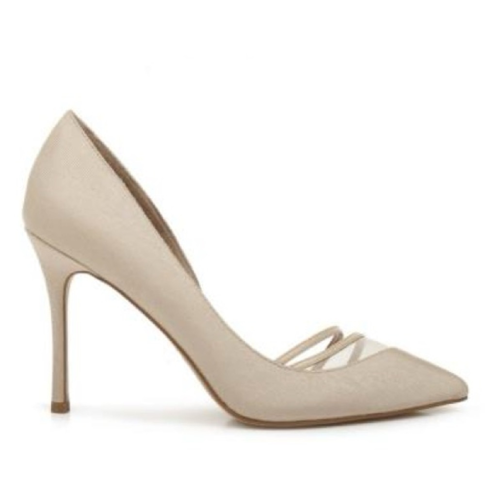 Zac Posen Valerian Size 9.5 Tan Fabric‎ Pump Pointed Toe Heels